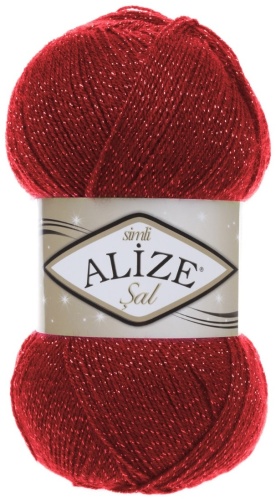 Моток Alize Sal Simli 56 красный 460 м 100 г