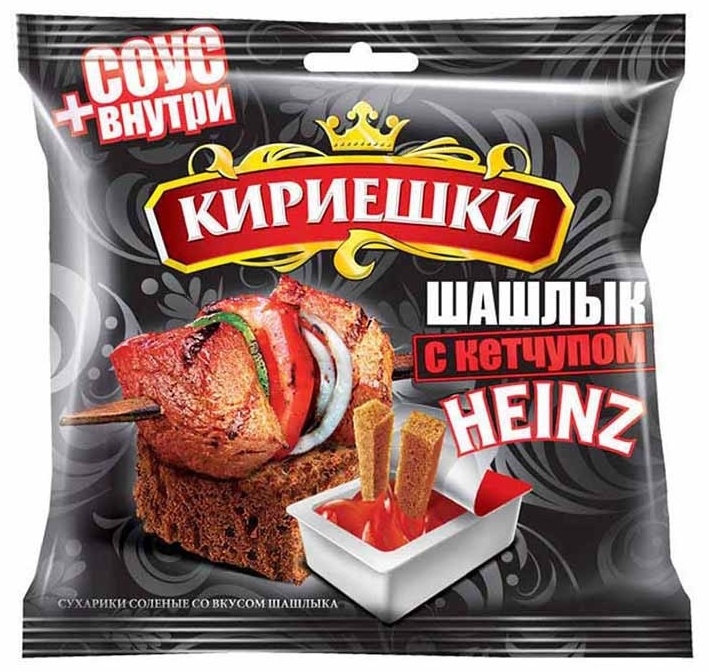 Сухарики Кириешки шашлык с кетчупом Heinz 60 г