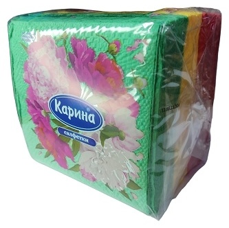 Бумажные салфетки Карина Трехцветные 60 шт