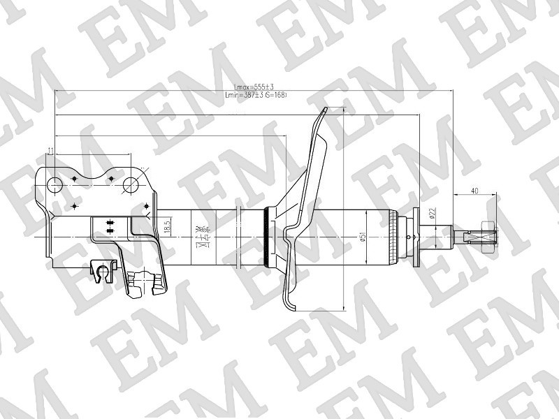 Амортизатор BAIKOR передний BKSAF0299 1 шт