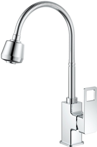 Смеситель с гибким изливом Haiba HB73615, латунь, цвет хром