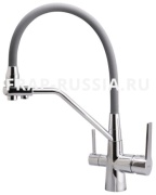 Смеситель с гибким изливом Frap F4374, латунь, цвет серый