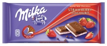 Milka Strawberry Yoghurt шоколадная плитка молочный 100 г