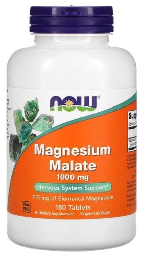 NOW Magnesium Malate 1000 мг таблетки 180 шт