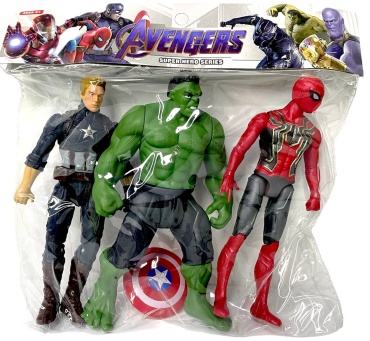 CH TOYS капитан Америка, Халк, человек паук 20 см 3 шт