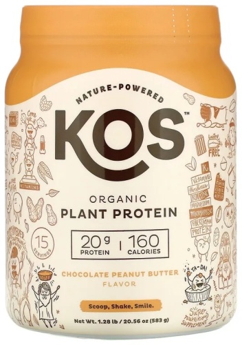 KOS Organic Plant Protein Шоколадное и арахисовое масло 583 г