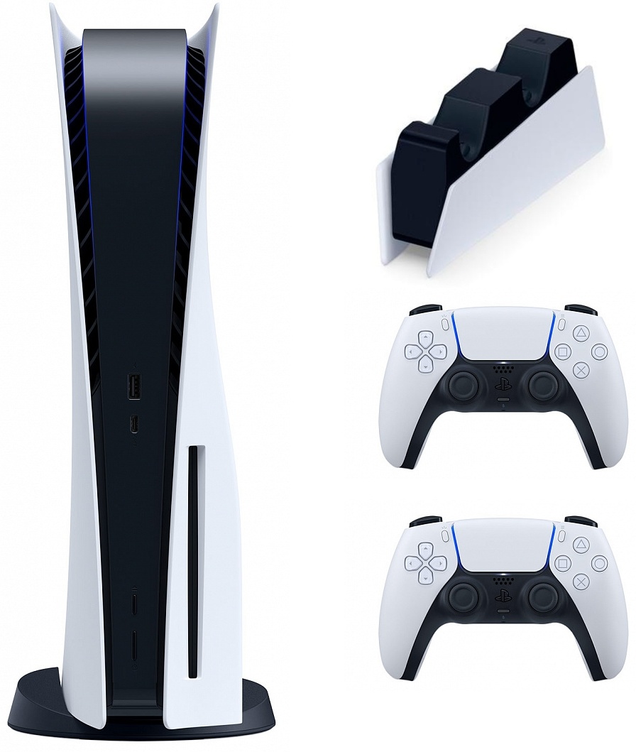 Купить Игровая приставка Sony PlayStation 5 белый + Charging Station ...