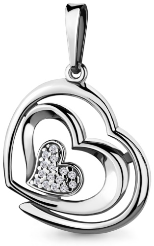 Подвеска AQUAMARINE 23366А_a вес 1.9 г серебро, фианит