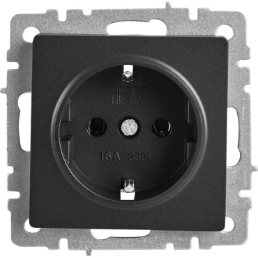 Розетка IEK Brite РС11-1-0-БрЧ, черный