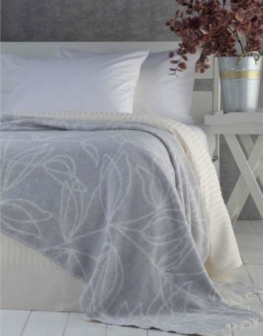 Плед PAVIA HOME 150х200 см, хлопок, полиэстер, серый