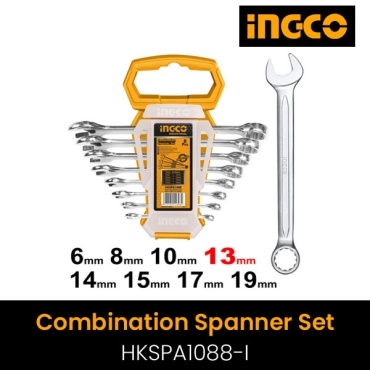 INGCO набор ключей комбинированный 6-19 мм HKSPA1088-1, 8 шт
