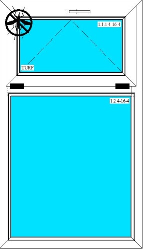Пластиковое окно одностворчатое 140x80 см, тип открывания откидной