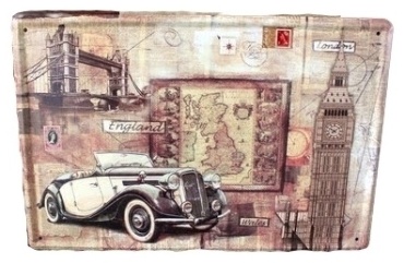 Retrofun металлическая Glossy England 20x30 см