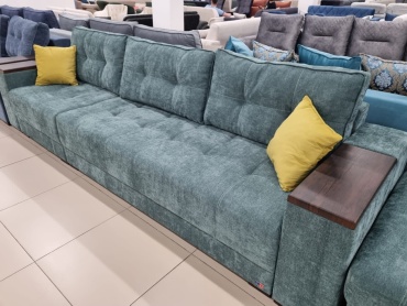Диван прямой Soft market Avang-4, 285х70 см, обивка велюр, зеленый