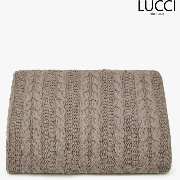 Плед LUCCI 200х220 см, хлопок, коричневый