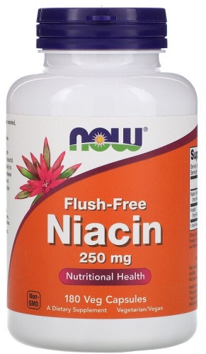 NOW Flush-Free Niacin 250 мг капсулы 180 шт