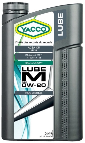 Синтетическое Yacco Lube M 0W-20 2 л