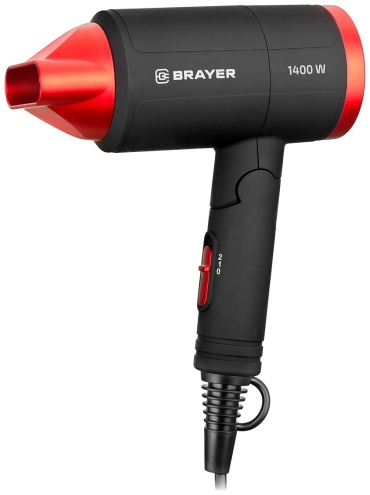 BRAYER BR3040RD компактный фен черный, красный