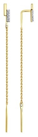 Серьги-цепочки SOKOLOV 027184-2 вес 0.95 г золото, фианит