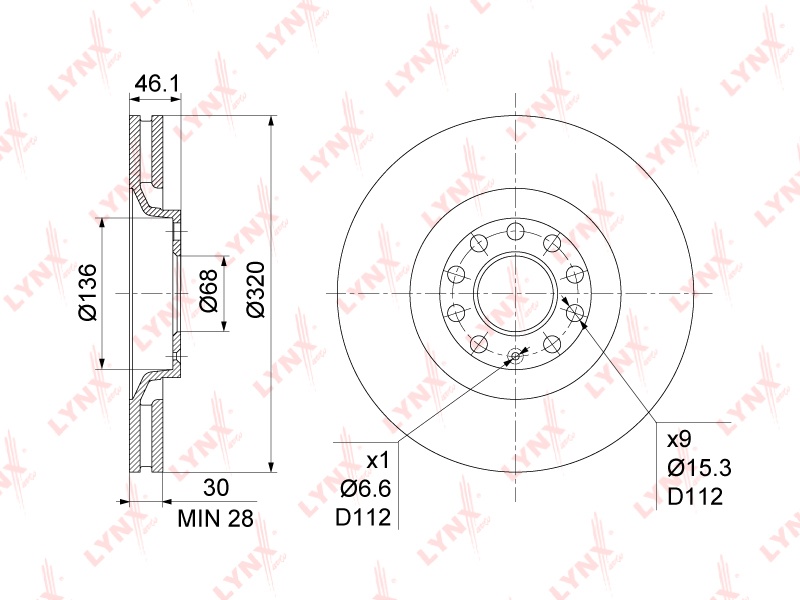 Диски LYNXauto передние BN1209