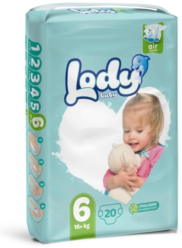 Подгузники Lody Baby XXL, 20 шт