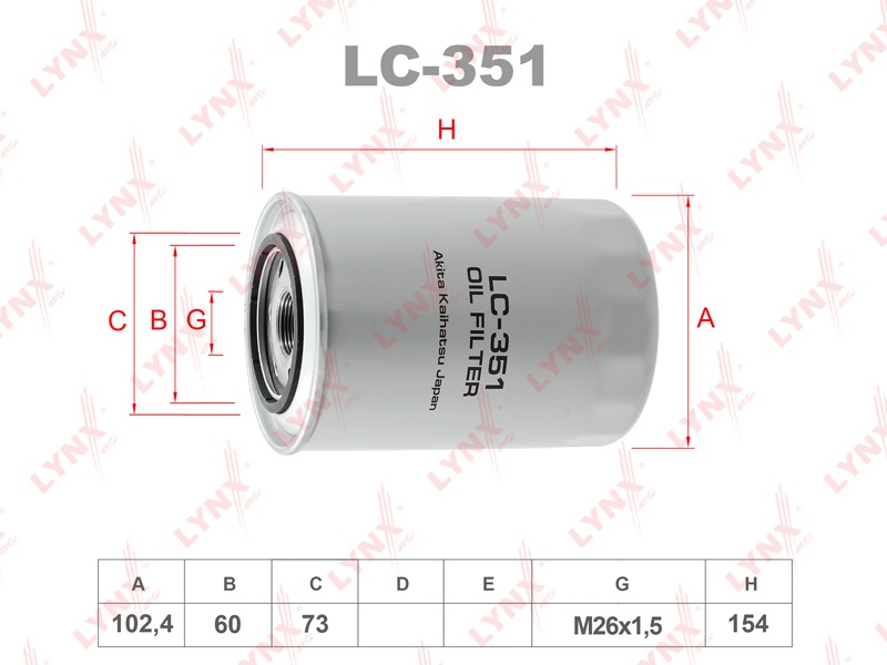 LYNXauto масляный фильтр LC351