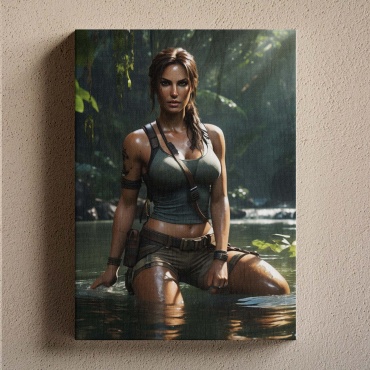 Картина Лара Крофт в воде 40x60 см