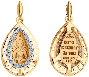 Икона LUXOR JEWELRY LUXOR 104108_2,27 вес 2.27 г золото, фианит