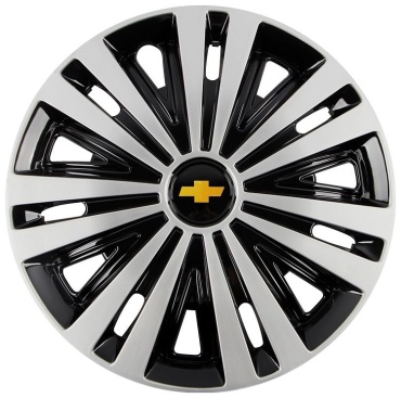 Chevrolet 1 колпак 15 черный, серебристый 4 шт для легкового автомобиля