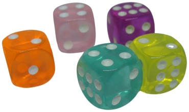 Игральный кубик классический 5 шт, мультиколор