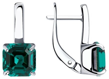 Серьги SOKOLOV 94024046 вес 3.5 г серебро, изумруд