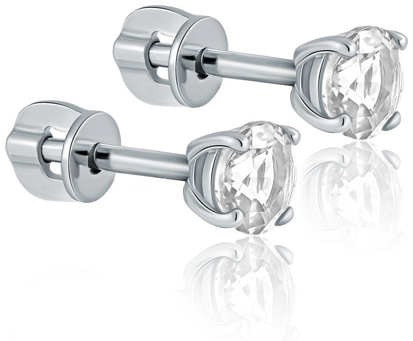 Купить Пусеты Lucente Silver 12-0004 вес 1.152 г серебро, фианит в ...