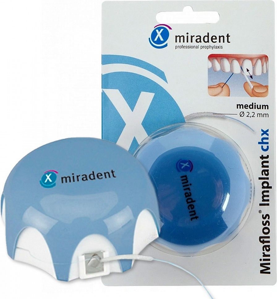Miradent Mirafloss Implant chx Fine флоссер 50 м