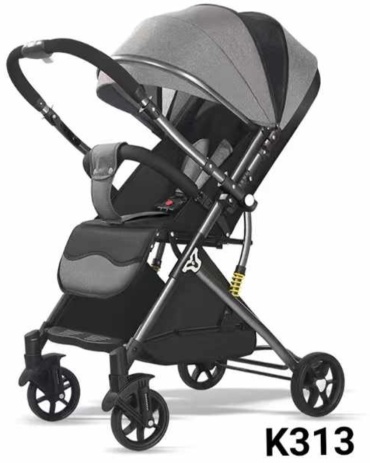 Коляска прогулочная Ining baby K313-2, черный, серый