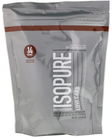 Isopure Low Carb Protein Powder Голландский шоколад 454 г