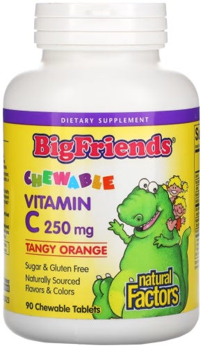 Natural Factors Big Friends Chewable Vitamin C 250 мг таблетки 90 шт