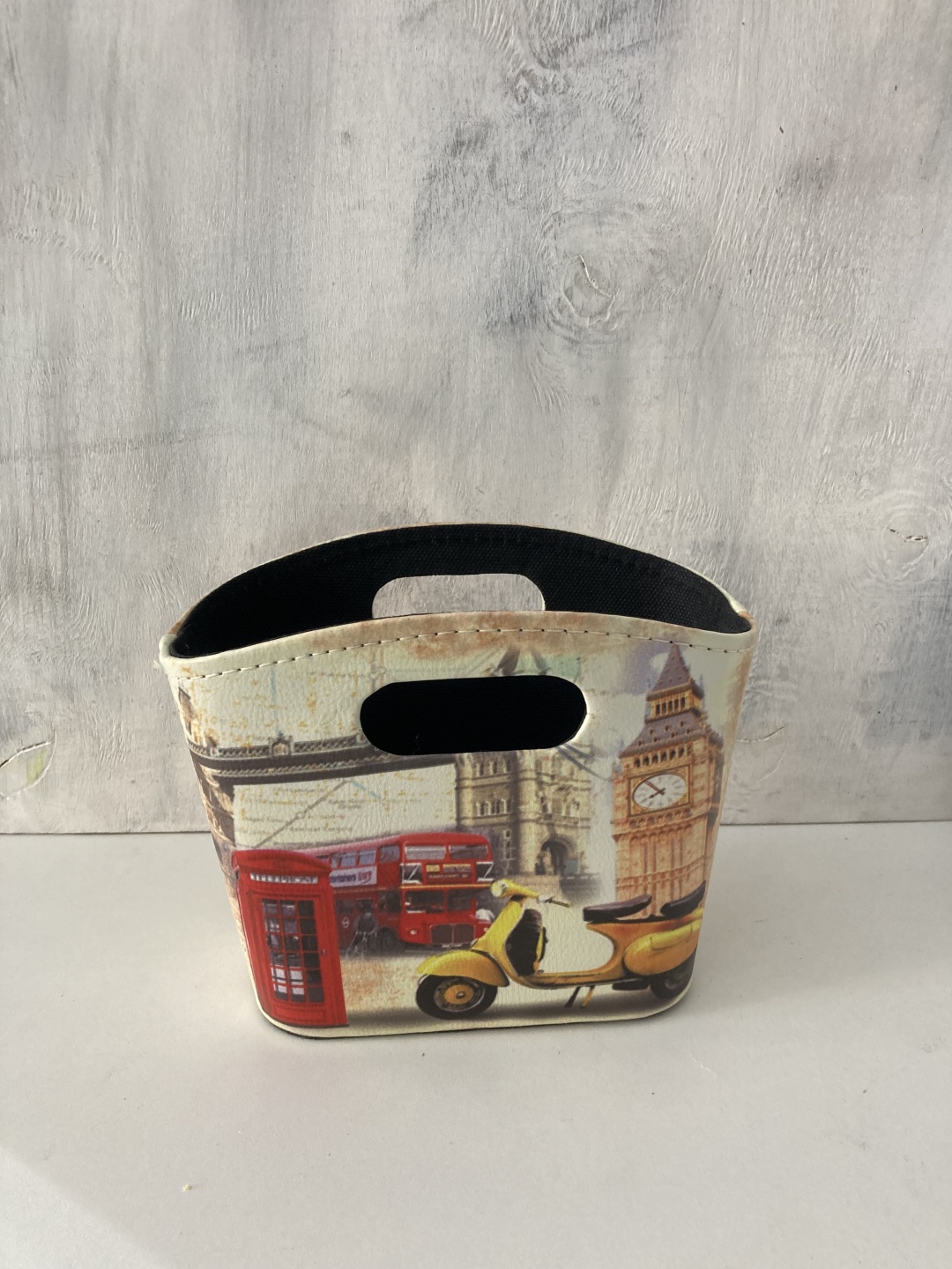 Газетница для бумаг 19x12x16 см, искусственная кожа