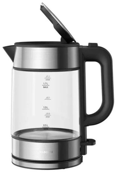 Электрочайник Xiaomi Electric Glass Kettle (BHR7490RU) черный, серебристый, прозрачный