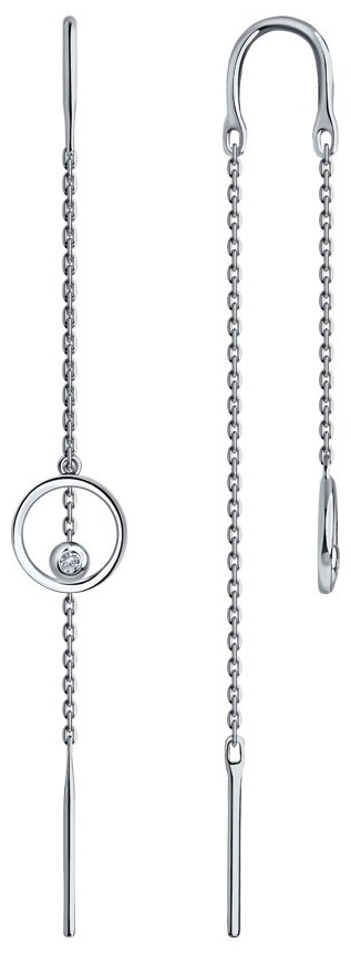 Серьги-цепочки SOKOLOV EAR-SO-585-446493 вес 1.27 г золото, бриллиант