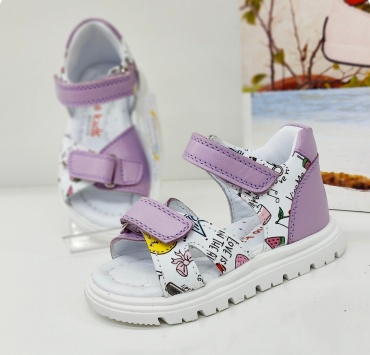 Сандалии Minno kids белый, сиреневый