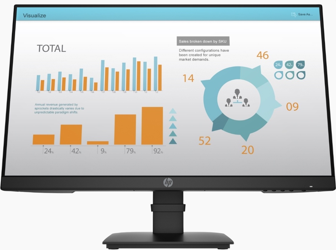 Монитор 23.8" HP 1A7E5AA черный