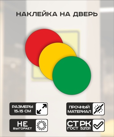Наклейка Вход, выход 15x15 см