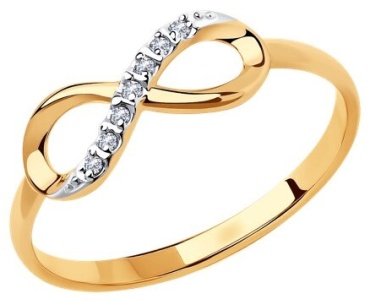 Diamant V51-110-00787 размер 16.5 вес 1.05 г золото, фианит