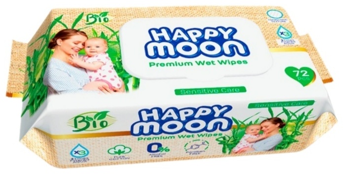 Влажные салфетки Happy Moon Premium Wet Wipes 72 шт