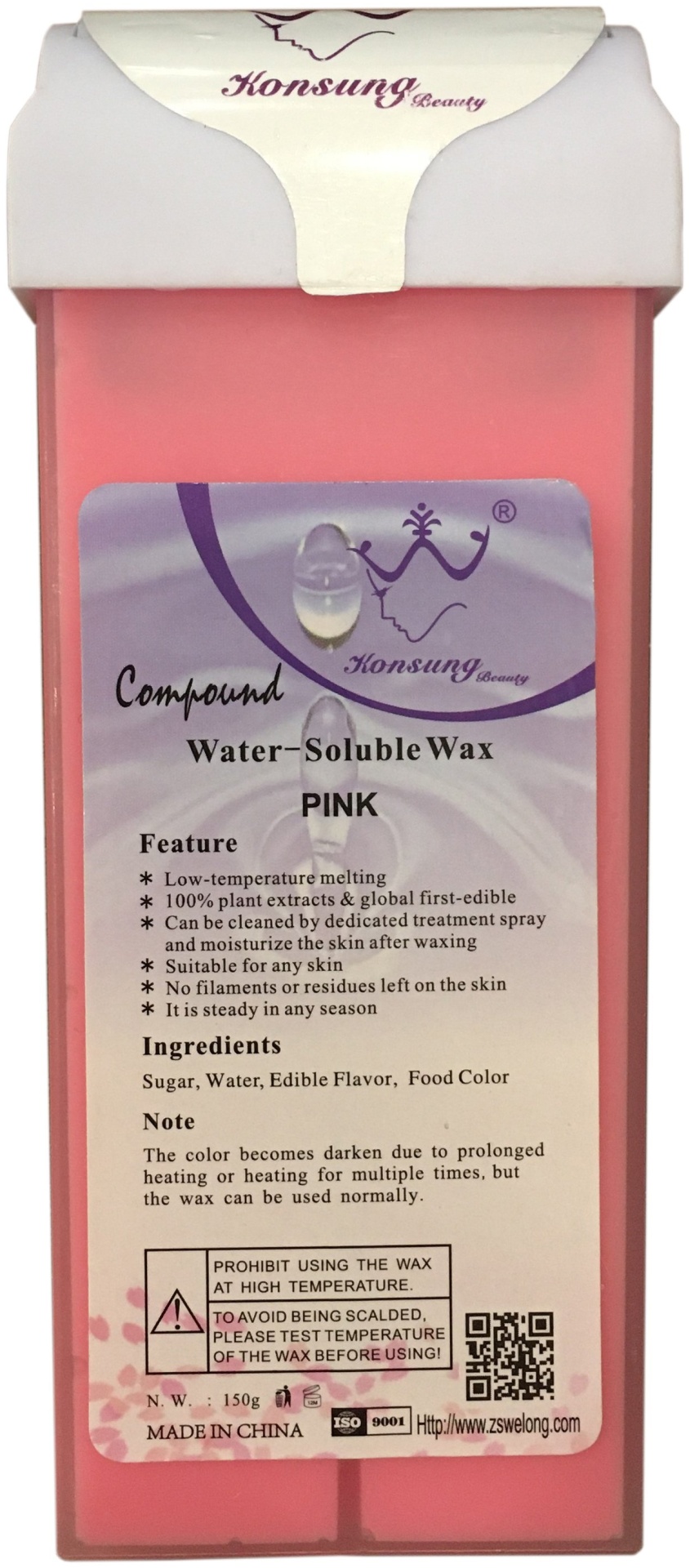 Воск Konsung Beauty Water-Soluble Wax Pink плотность средняя в картридже 150 г