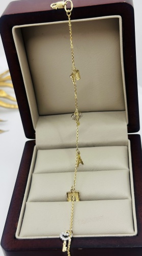 Dinara Gold 050864-2 длина 19 см, вес 3.35 г золото, плетение якорное