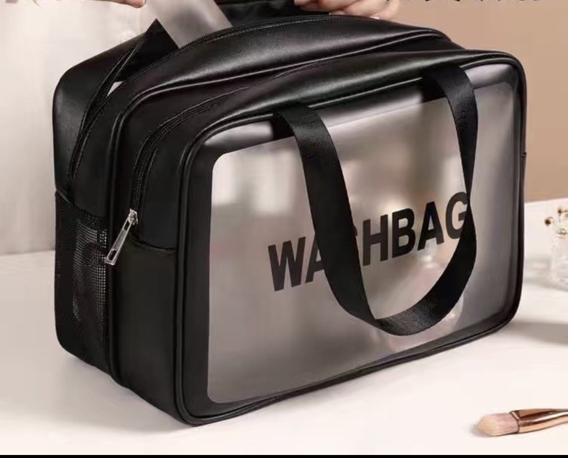 Washbag несессер искусственная кожа, полиэстер черный 21X31 см