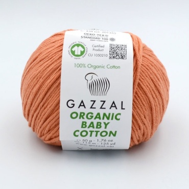 Моток GAZZAL Organic Baby Cotton 438 пыльная роза 515 м 50 г