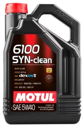Полусинтетическое Motul 6100 SYN-clean 5W-40 4 л