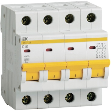 IEK автоматический выключатель 4P 10 A, 4.5 кА, 400 В